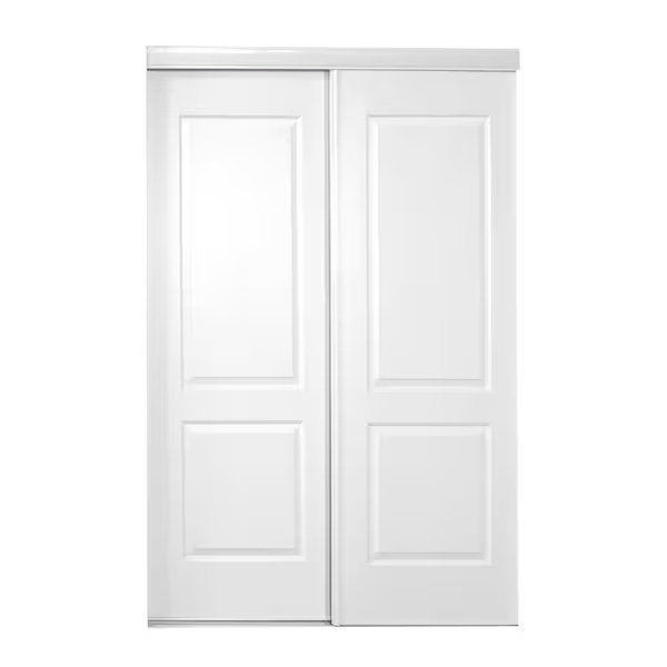 Renin Ashbury 2 Panel Design Steel Frame Bypass Door, 48 in x 80 12 in