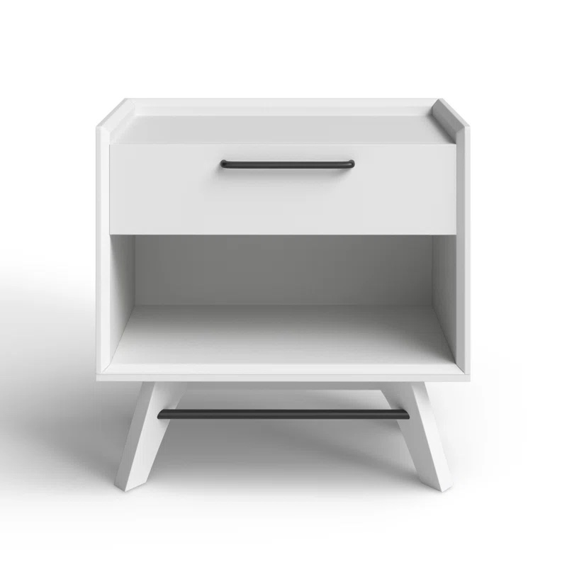 Walter 24'' Tall 1 - Drawer Solid Wood Nightstand