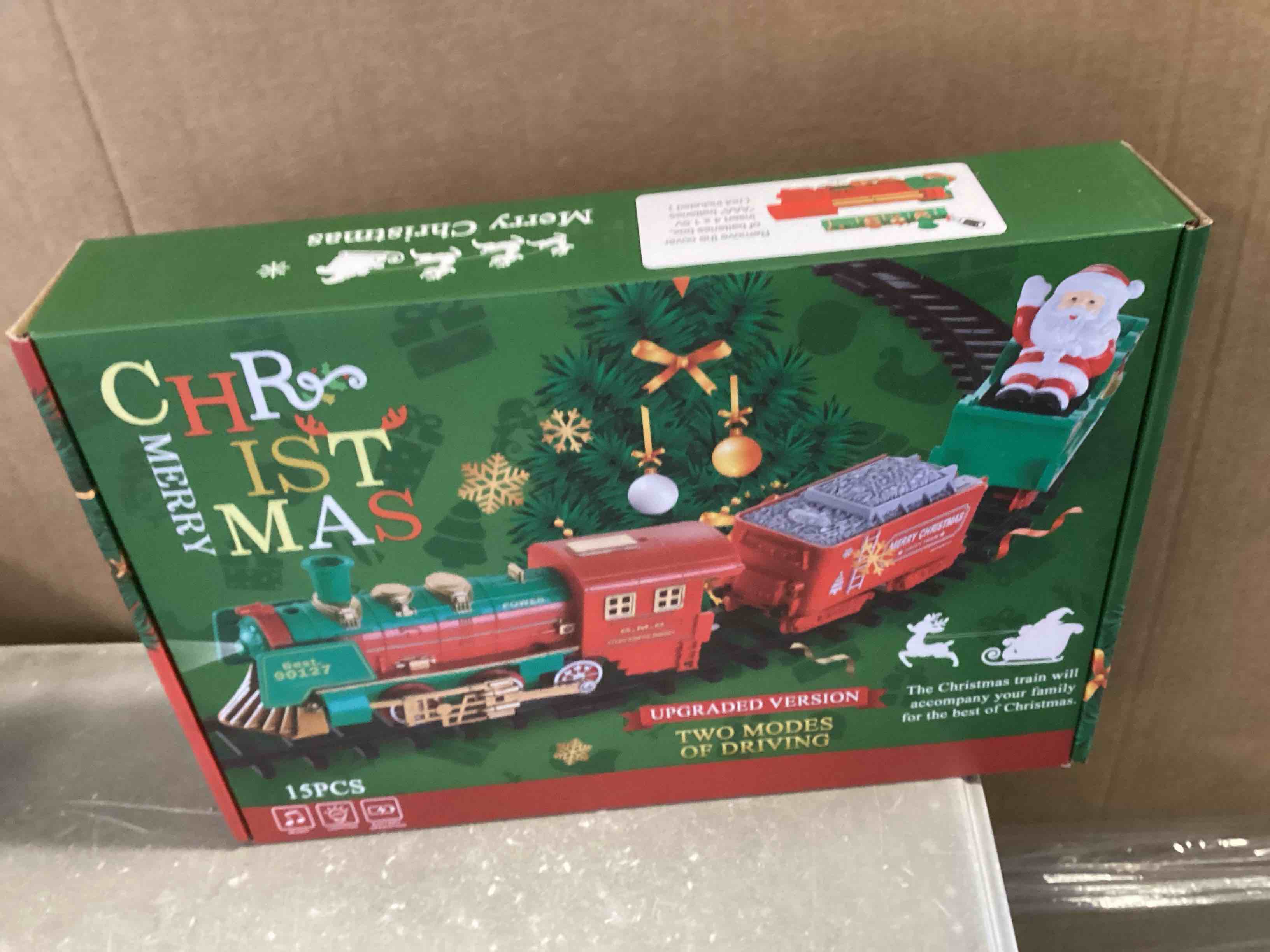 Train Set for Under Christmas Tree, Electric Toy Train with Lights for Boys Gifts, Toddler Model Trains for 3 4 5 6 7 8+ Years Old Kids