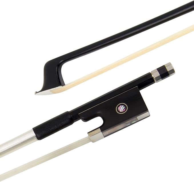 Violin Bow Stunning Bow Carbon Fiber for Violins (4/4, Black)