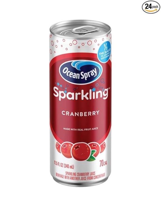 23/Aug/2024. Ocean Spray® Sparkling Cranberry Juice Drink, 11.5 Fl Oz Cans, 4 Count (Pack of 6)