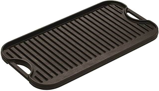 Cast Iron Griddle, Reversible, Pre-Seasoned, Grill and Griddle Combo Pan, BBQ, Campfire, fits over two stovetop burners, 2-pieces 