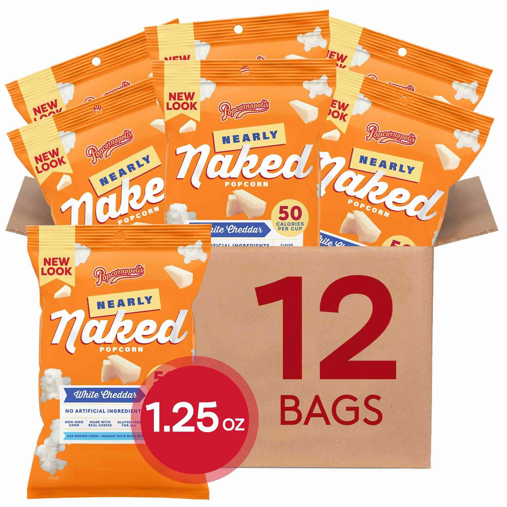 Nearly Naked White Cheddar Bag 12-count.Best Before: 11/08/2024