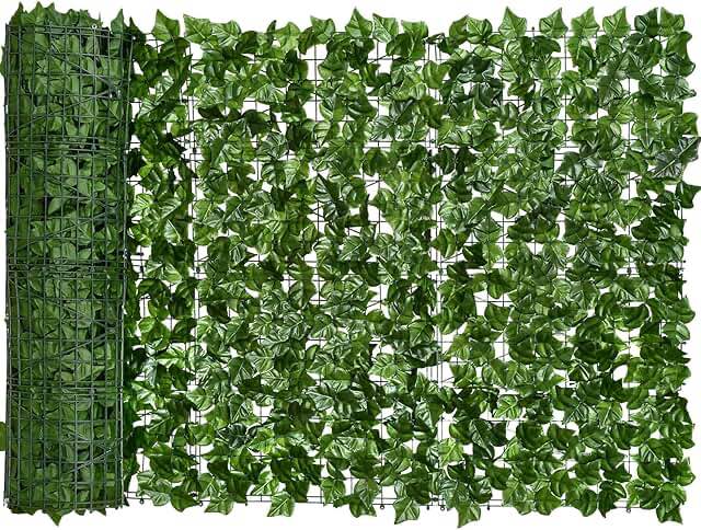 YUEKUI 118x39.4in Artificial Hedges Fence,Artificial Greenery Backdrop,Artificial Ivy Privacy Fence and Faux Ivy Vine Leaf Decoration for Outdoor Garden DecorScreen.