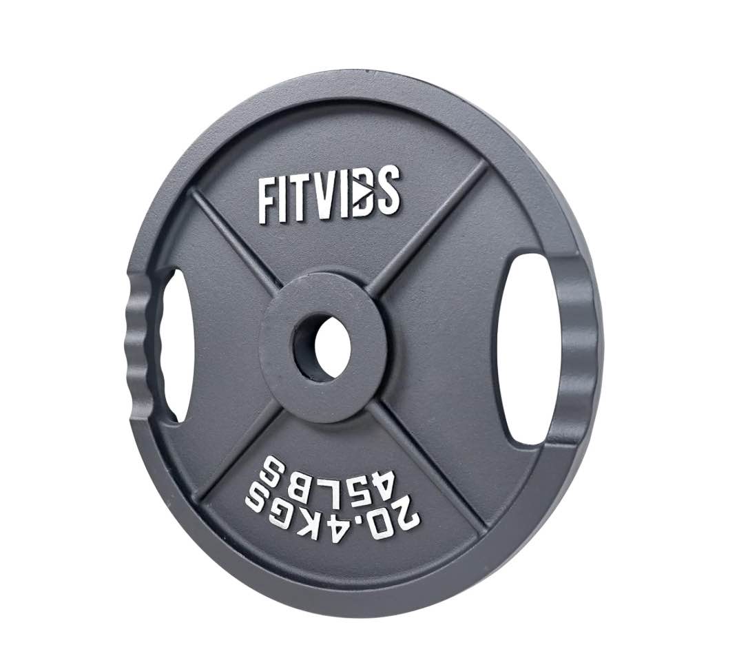 45LBS Fitvids Cast Iron Weight Plate for Strength Training and Crossfit, 1-Inch or 2-Inch, Standard or Olympic 45 Lbs 