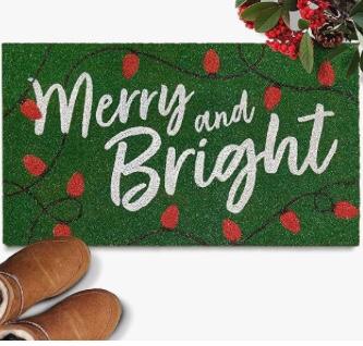 Merry and Bright Doormat 30x17 Inch, Merry and Bright Rug, Merry Christmas Door Mat Outdoor Funny, Christmas Door Mats for Front Door, Christmas Coir Door Mat Outdoor, Merry and Bright Christmas Decor