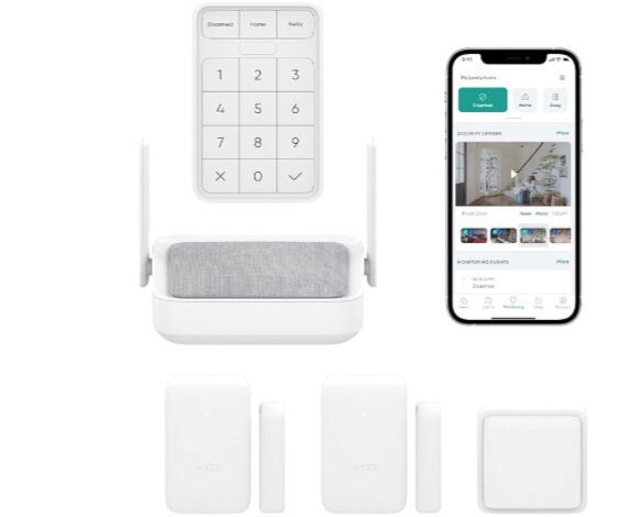 Wyze Home Security Core Kit: Hub, Keypad, Motion Sensor, Entry Sensors (x2); Compatible w/ Wyze Cam, Leak & Climate Sensors; 3 Mo. of 24/7 Professional Monitoring Service Incl., Subscription Required
