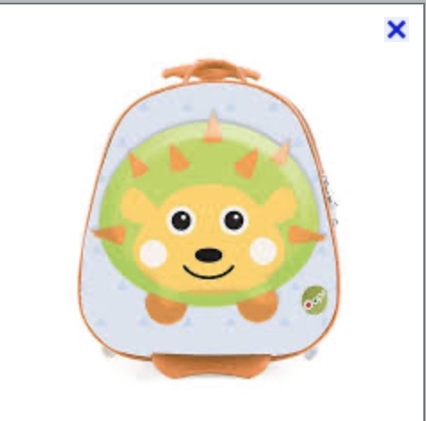 Oops Hedgehog Happy Troller Bag for kids Durable 3D Travel Luggage Strap 