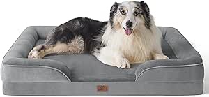 Bedsure Orthopedic Dog Bed for Extra Large Dogs - XL Plus Waterproof Dog Sofa Bed, Supportive Foam Pet Couch Bed with Removable Washable Cover, Waterproof Lining and Nonskid Bottom, Dark Grey 48.0"L x 35.0"W x 8.0"Th Dark Grey