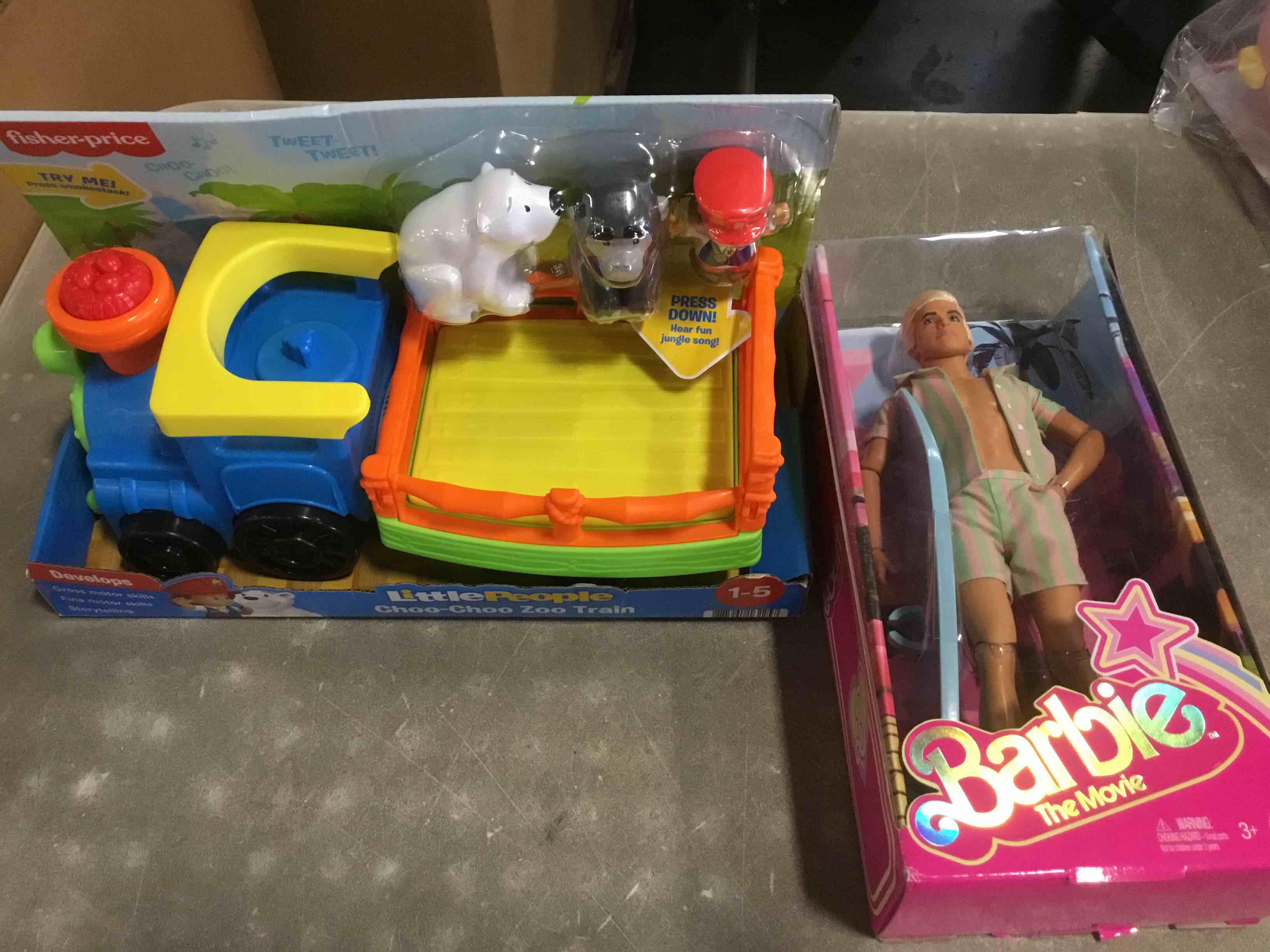 assorted of toys included ( little people choo-choo zoo train , Barbie ken ) 