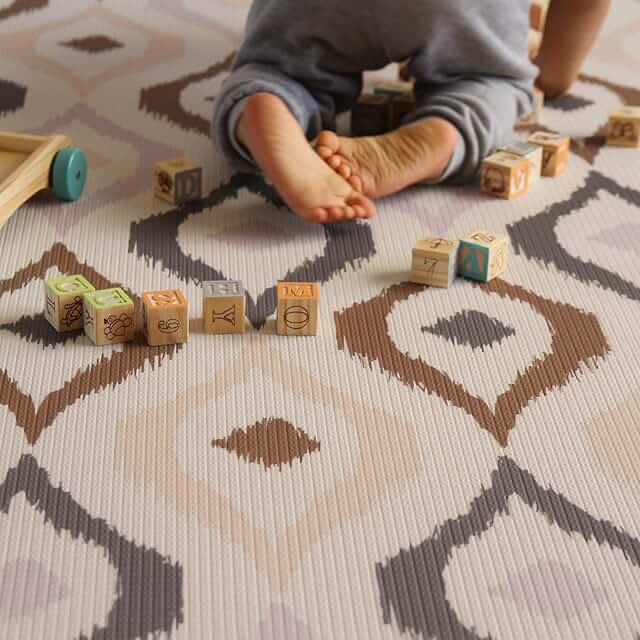 Cushmat Stylish Reversible Foam Play Mat (Large, Luxe Lite - Royal Blue Star) - Soft, Waterproof, Durable Play mat for Infants, Babies, Toddler, Kids & Grownup - 6.5ft x 4.5ft