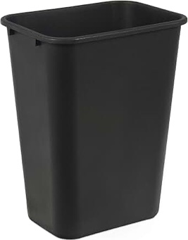 Amazon Basics - Rectangular Commercial Office Wastebasket, 10 Gallons (Pack of 1), Black (Previously AmazonCommercial brand)