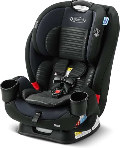 Graco TriRide 3-in-1 Reclining Car Seat, Clybourne - Rear & Forward Facing Car Seat, Highback Booster, Adjustable Headrest