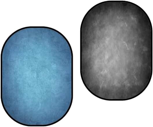 Kate Collapsible Backdrop Pop Up Photo Backdrops Grey Blue Folded Background for Portrait Photography, for Video, for Live Stream, 5x6.5ft