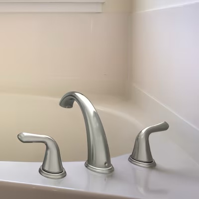 Project Source Dover Brushed Nickel 2-handle Deck-mount Roman High-arc Bathtub Faucet 