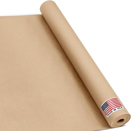 24" x 1200" (100 ft) Natural Kraft Paper Roll – Non-Toxic, Odorless, 100% Recyclable Packing Paper, Brown Wrapping Paper for Shipping, Packaging, Crafting & Gift Wrapping