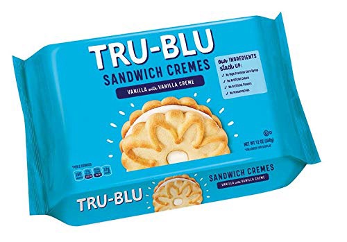 Tru-Blu Vanilla Cookies with Vanilla Creme | No artificial ingredients | No High Fructose Corn Syrup | Made in the USA | 12 Ounce (Pack of 3) ((Best By 30 Dec 2024))