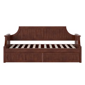 (Incomplete) Walnut Brown Finished Expandable Twin Size to King Size Daybed
