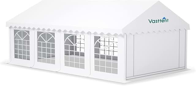 (Style similar)( incomplete) Canopy Party Tent for Wedding Party, Outdoor Events, and Camping - Heavy Duty Canopy Pavilion with 8 PVC Windows, Removable Sidewalls, Zippered Doorway, and Carry Bags - White 202.5X39x16cm