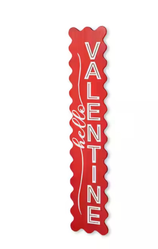 39.25"H Valentine's Wooden HELLO VALENTINE Porch Decor