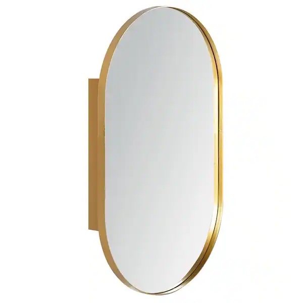 (INCOMPLETE JUST 1) Set of 2 Recessed Medicine Cabinet - Gold