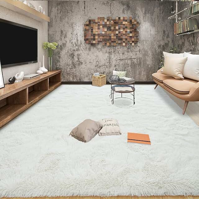 Latepis Area Rugs 10x14 Living Room Rug Washable Rugs Grey Faux Sheepskin Fur Rug Fluffy Rug for Bedroom Fuzzy Rug Shag Rug for Sofa Play Room Entertainment Room, Rectangle
