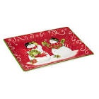 Certified International Holiday Magic Snowman Rectangular Serving Platter, 14" X 10", Multicolor, Large
