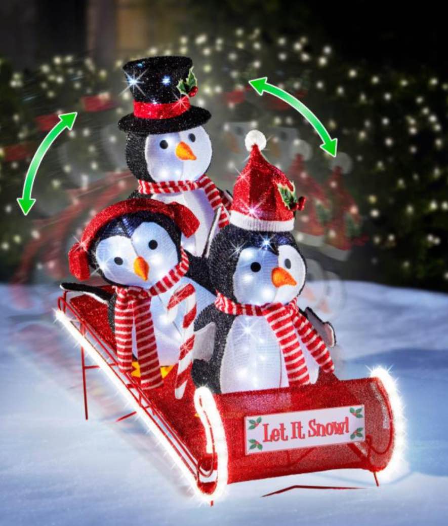 Hammacher Schlemmer 56780. The Animated Tobogganing Penguins