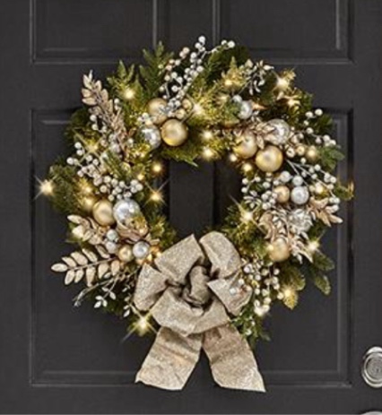 Hammacher Schlemmer 96277. The Cordless Prelit Silver And Champagne Holiday Trim