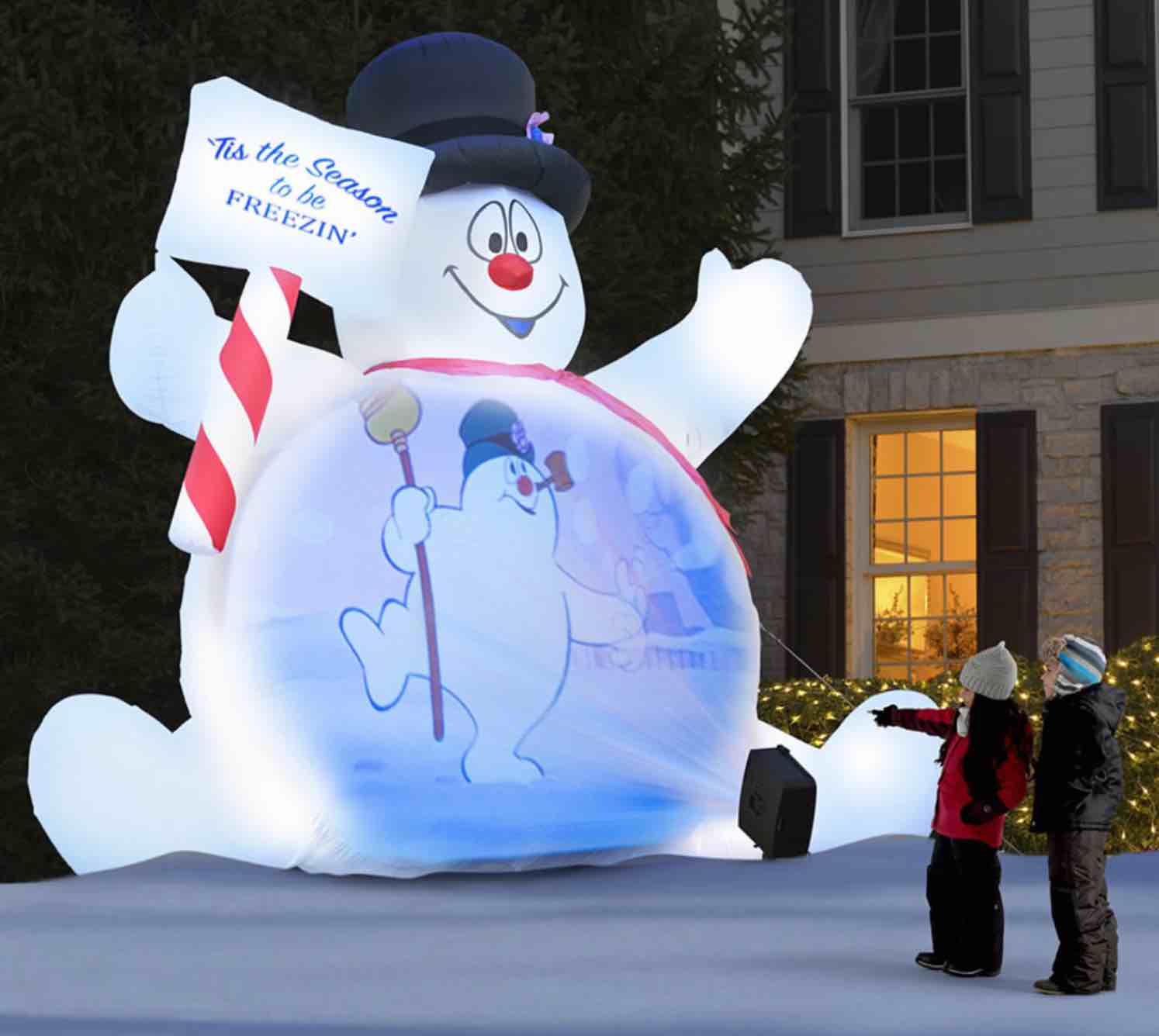 hammacher schlemmer 94966 the video projecting 10' frosty the snowman