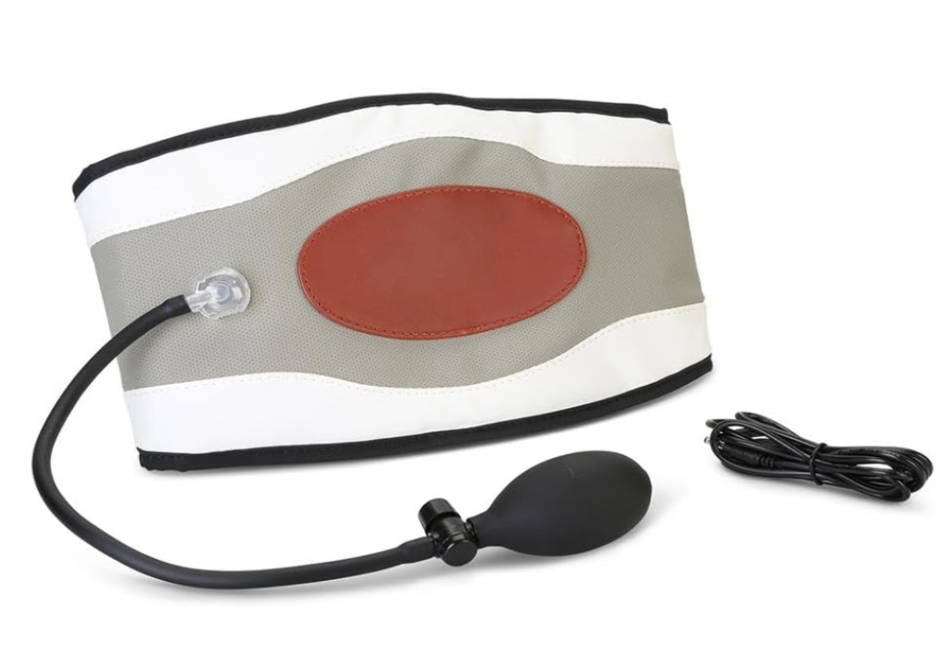97088. Hammacher Schlemmer Cordless Heated Vibrating Triple Therapy Back Massager, Magnetic Therapy, Lower Back Pain Relief, Ease Back Siffness, 7 Vibration Settings, Rechargeable, Portable Use