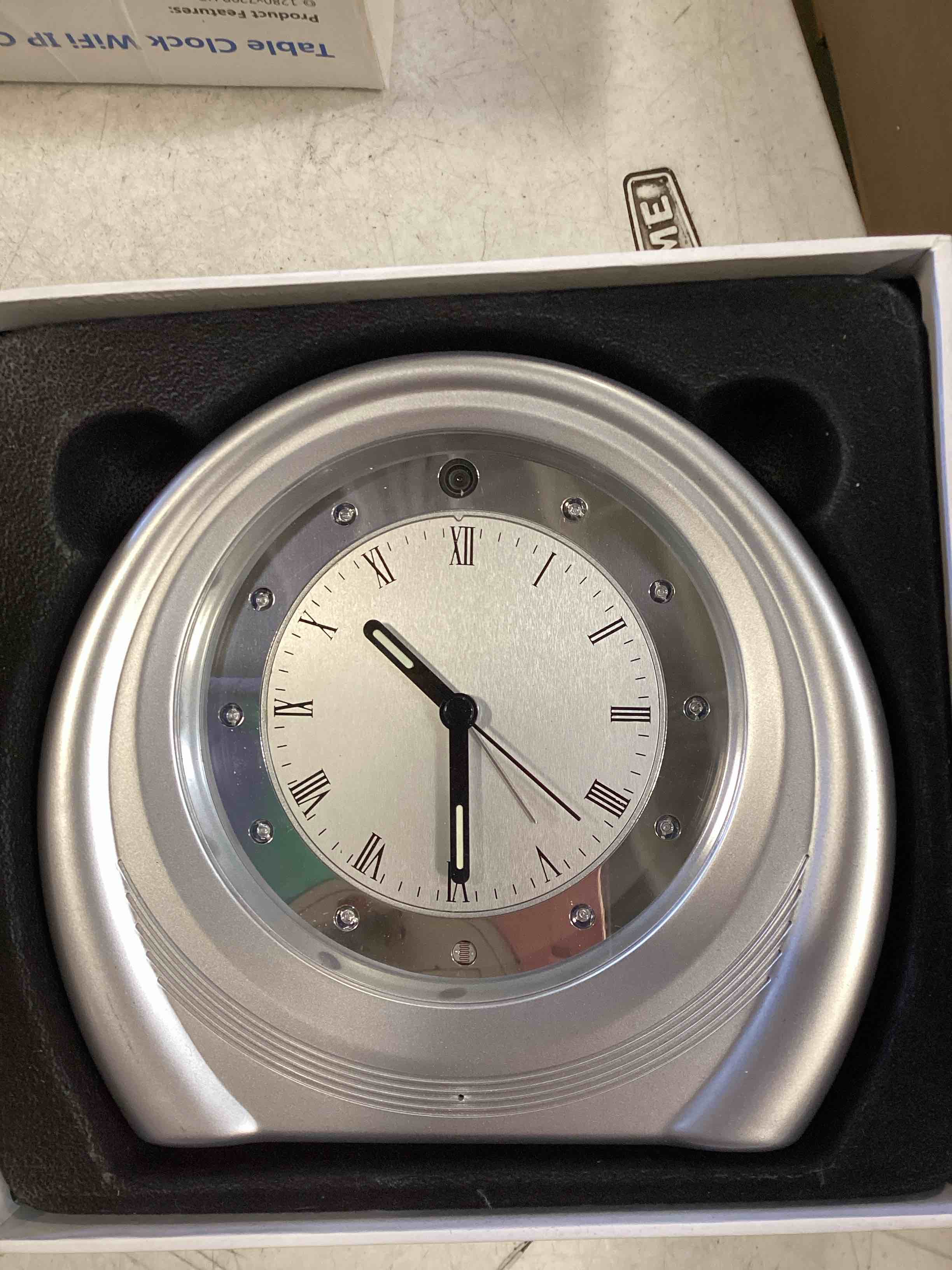 Hammacher Schlemmer 87288 SIL Table Clock WI-FI IP Camera 