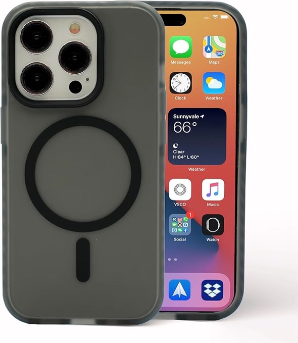 2Pack bubo Phone Case for iPhone 14 Plus - Magnetic Jelly Matte TPU-PC Hybrid, Shockproof & Drop-Absorbent, Scratch-Resistant Design with Enhanced Grip, Lightweight & Durable (Black, iPhone 14 Plus)