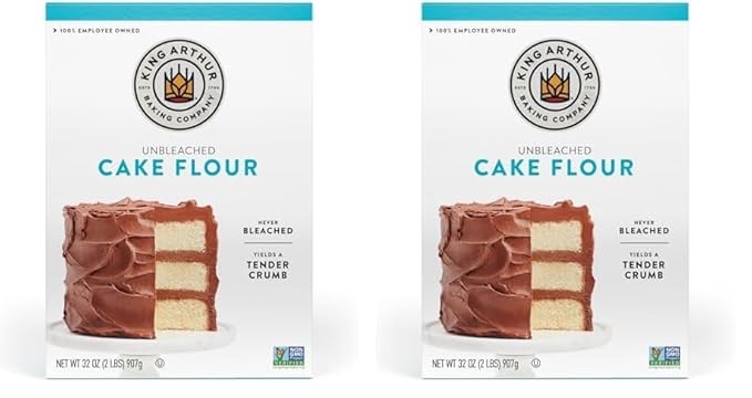 (BBD-04-12-2025)King Arthur, Cake Flour Unbleached and Unenriched, Non-GMO Project Verified, No Preservatives, 2 Pounds (Pack of 2)