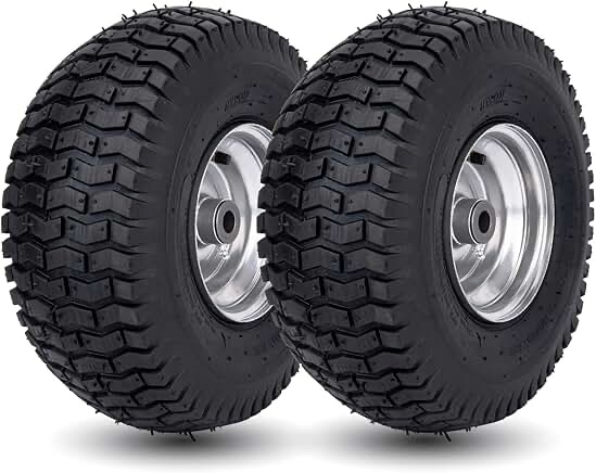 15 x 6.00-6 Tire and Wheel Set Lawn Mower Tire and Wheel Tractors Front Tire for the stock front wheels of John Deere Riding Mowers 15*6-6 Tube-with rim