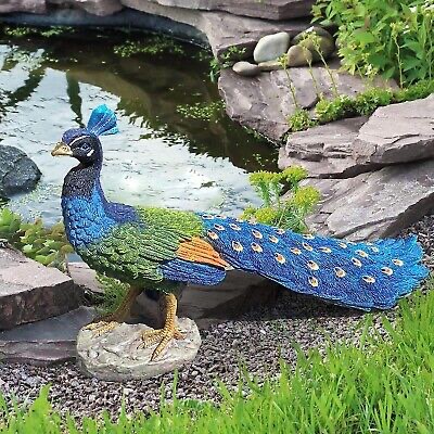 Pfau Skulptur 53 cm Garten Ornamente Outdoor Wohndeko Der 