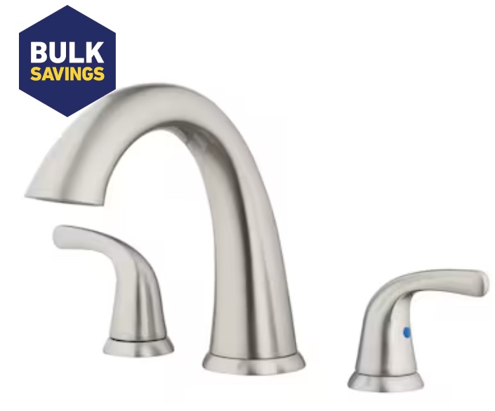 Project Source Brushed Nickel 2-handle Deck-mount Roman High-arc Bathtub Faucet