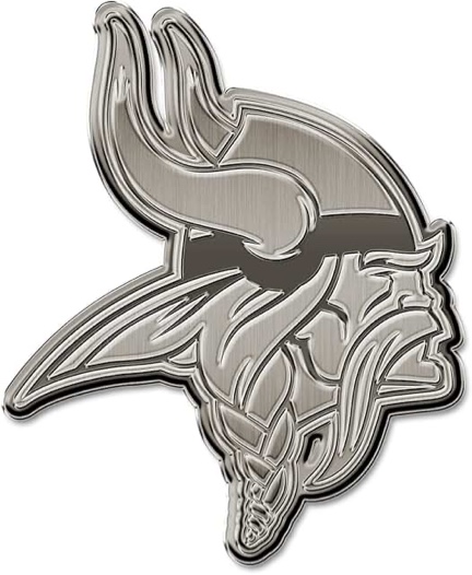 AEM3101 3 x 3 in. Minnesota Vikings Antique Nickel Auto Emblem