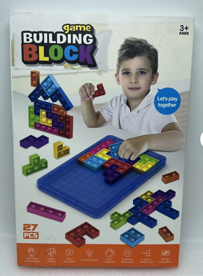 Building Block Game - Fidget Pop Pieces - 27 Pieces - Ages 3+