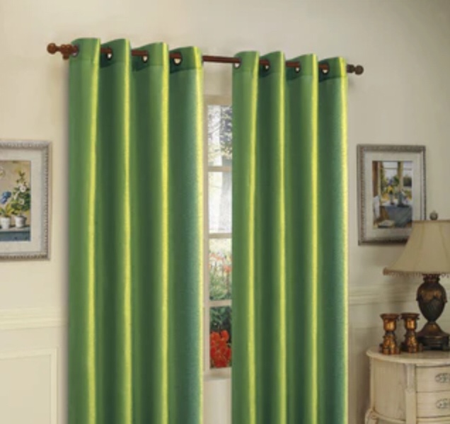 Mira 8 Grommets Curtain Panels with Grommets - Assorted Colors (Lime Green)