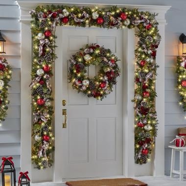 The Cordless Prelit Chateau de Villette Holiday Garland