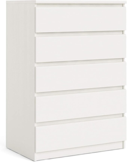 Incomplete Only Box 1/2 Tvilum 5 Drawer Chest, White Wood Grain