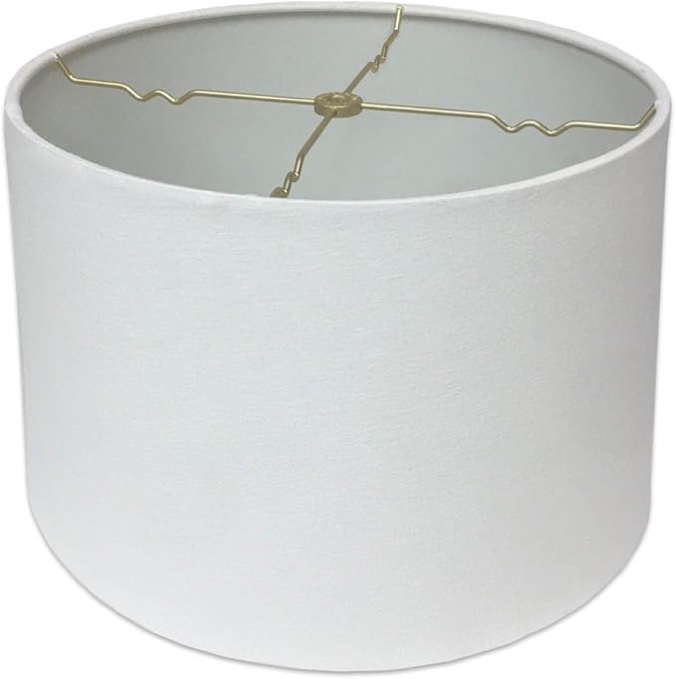 Royal Designs, Inc. Shallow Drum Hardback Lamp Shade, HB-610-18LNWH, Linen White, 17 x 18 x 11.5