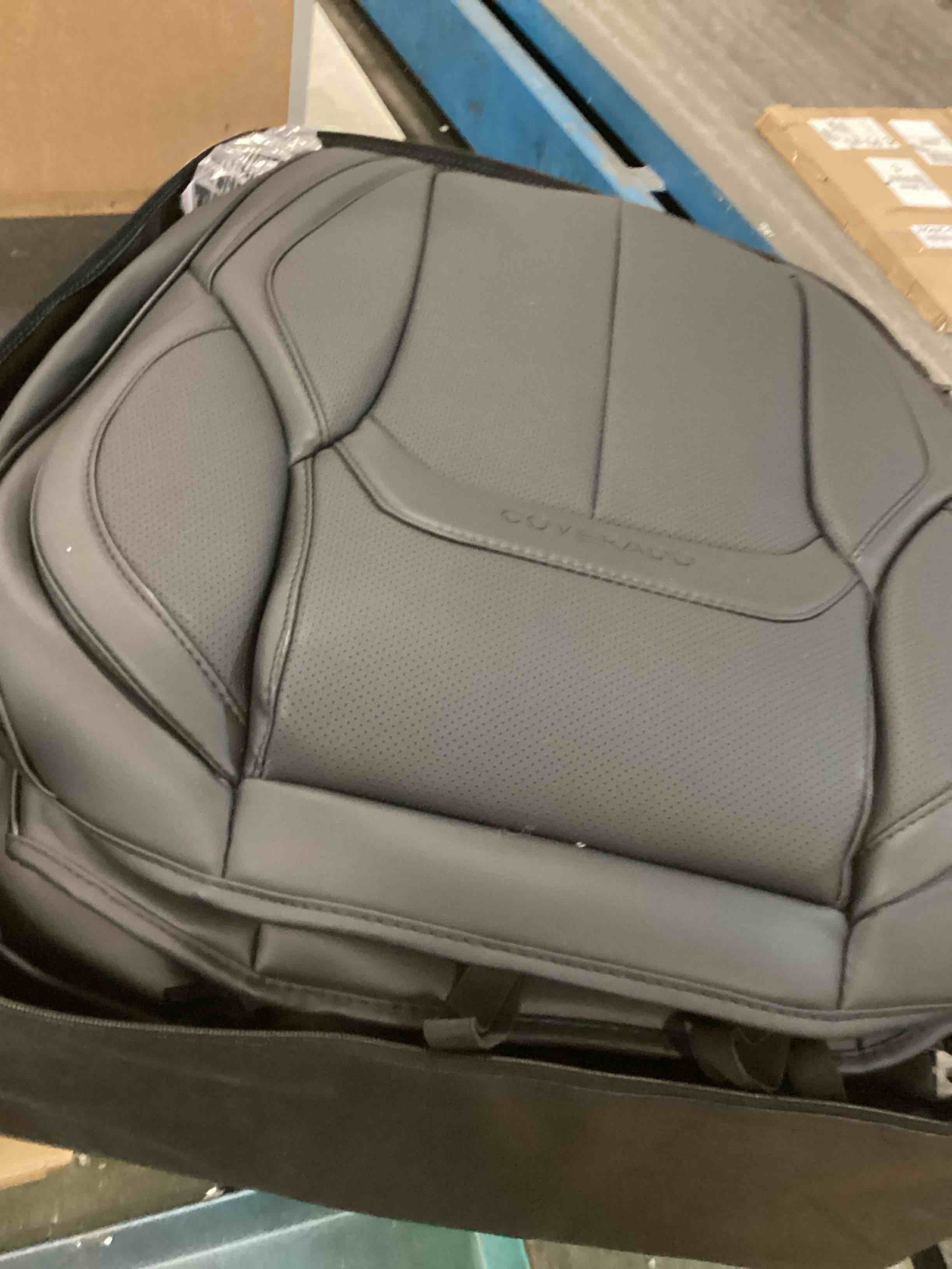 Coverado Car Seat Covers 5 Pieces, Full Set Universal Seat Covers for Cars, Waterproof Nappa Leather Auto Seat Protectors with Head Pillow, Car Interiors Fit for Most Sedans SUV Pick-up Truck, Black