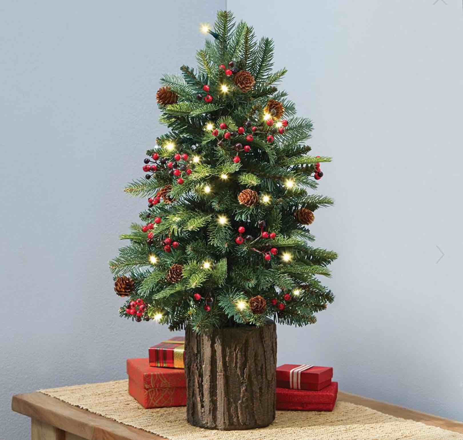 the tabletop prelit christmas tree