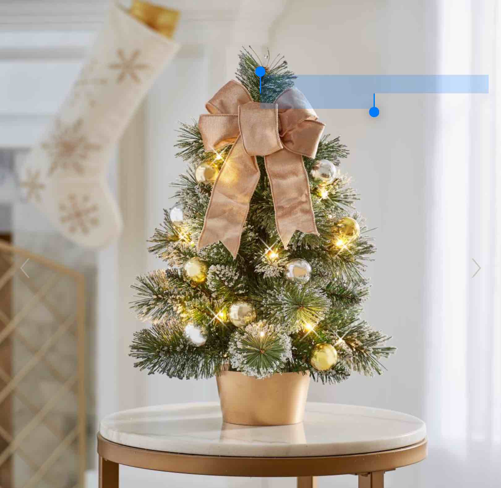 The Winter Elegance Champagne and Silver Tabletop Tree