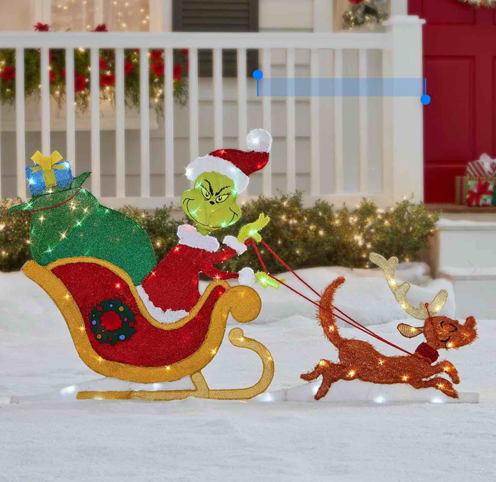 the illuminated grinch sleigh