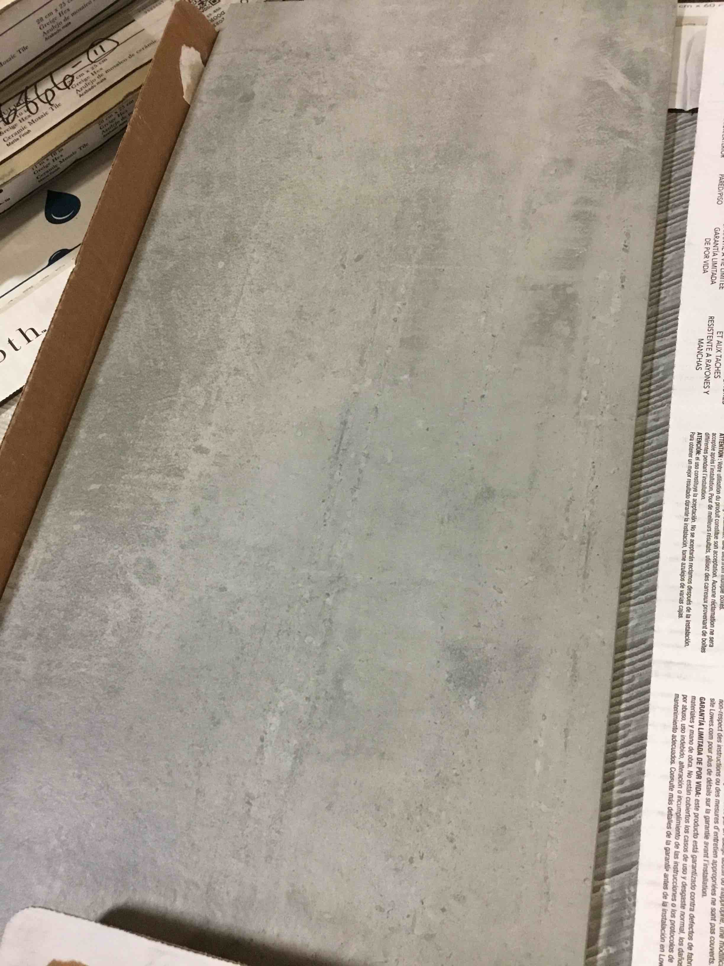 (2 pcs of 15.4sq) allen + roth Cityscape Gray 12-in x 24-in Glazed Porcelain Cement look Standard Floor and Wall 