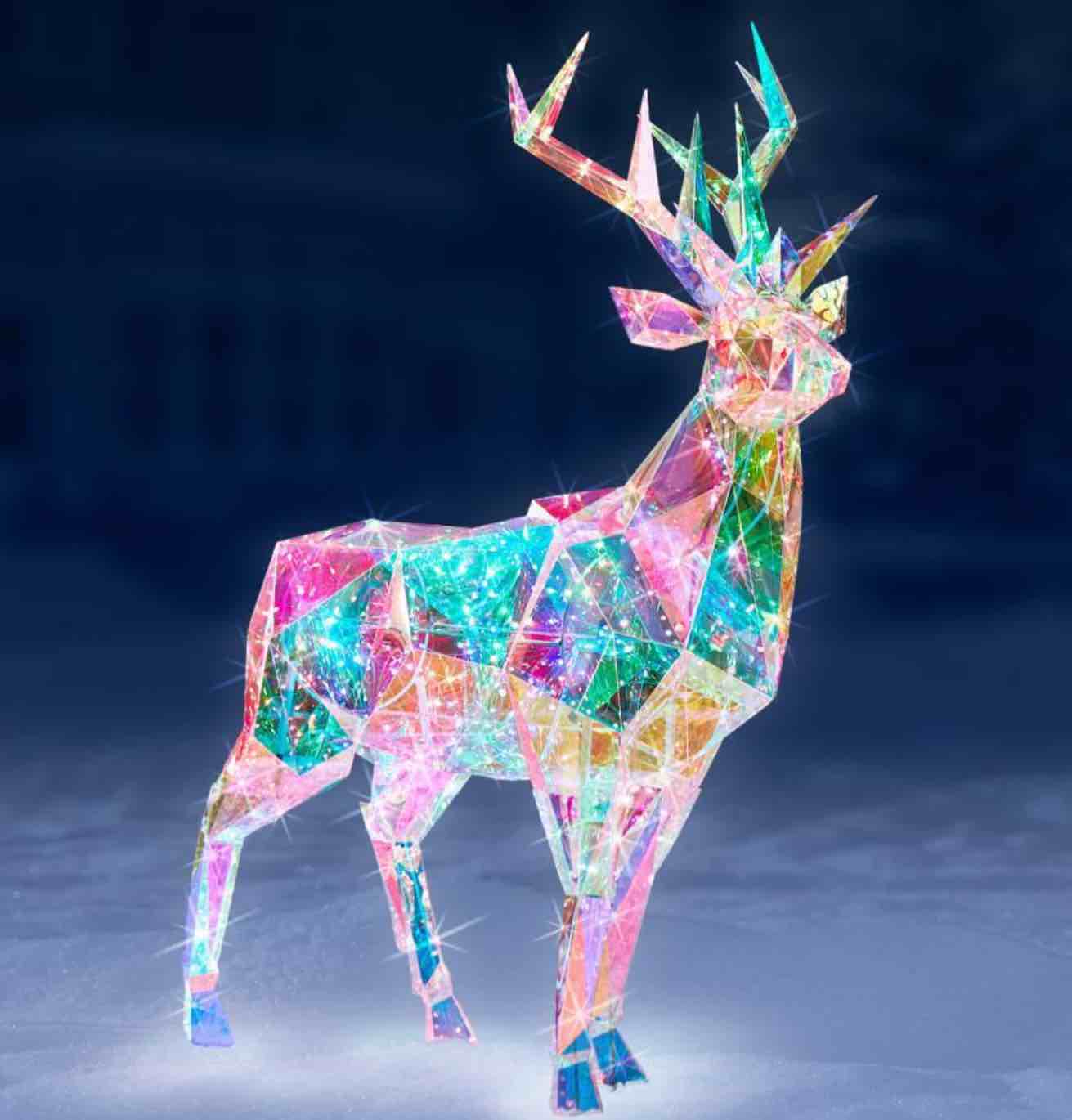 the 5' prismatic iridescent christmas stag