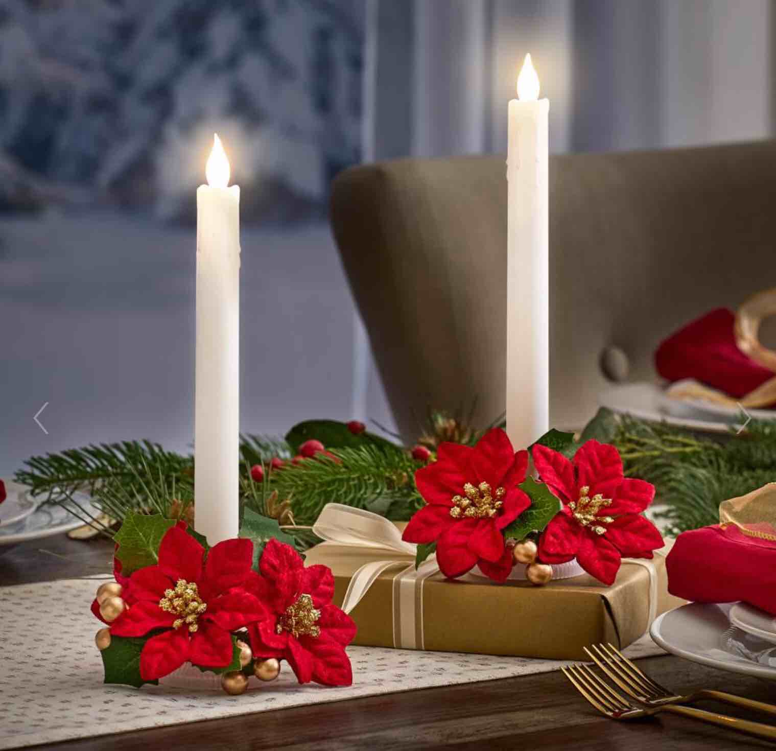 (( 5 Pack ))The Flameless Tapered Christmas Candle Set(( assorted of Colors ))
